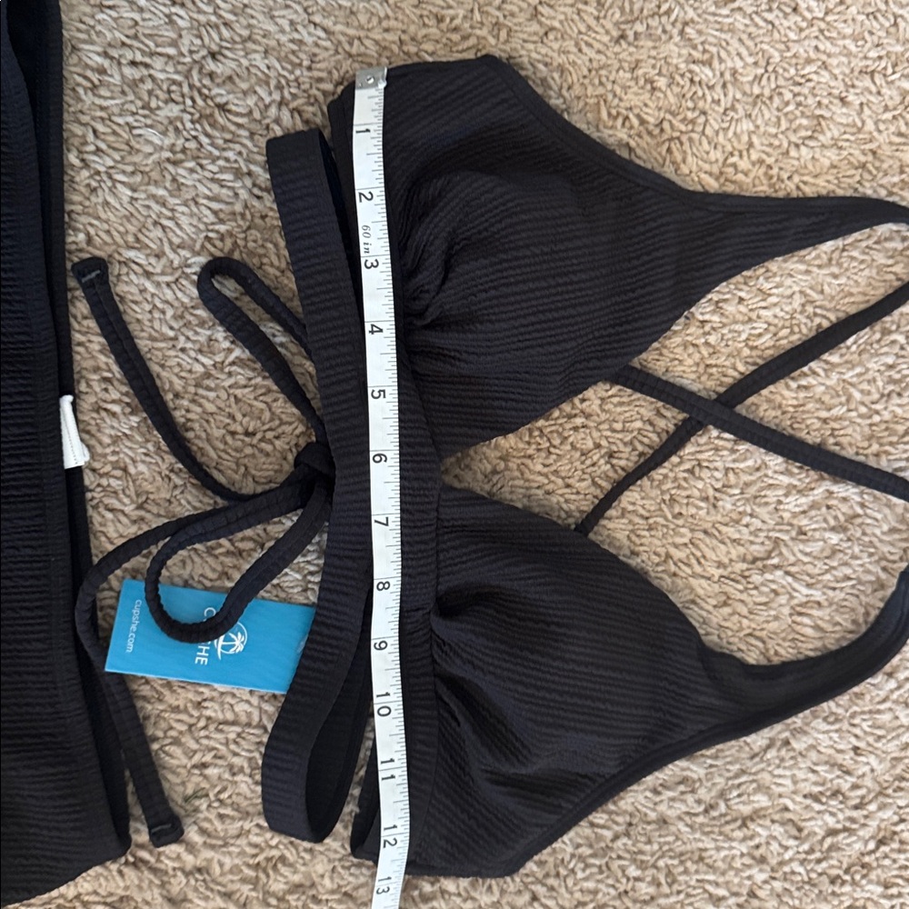 Cupshe Chocolate Brown Ribbed Bikini size S NWT - Picture 6 of 8